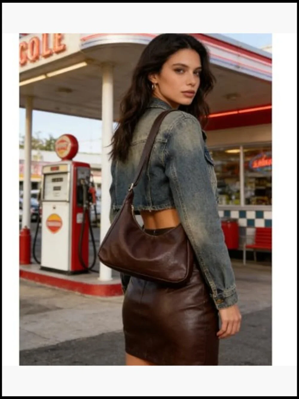 Slouchy Vegan Leather Hobo Shoulder Bag Large Capacity Crossbody Tote